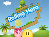 Rolling Hero Rolle Das Smiley An Ziel Durch Drehen Der Landschaft 